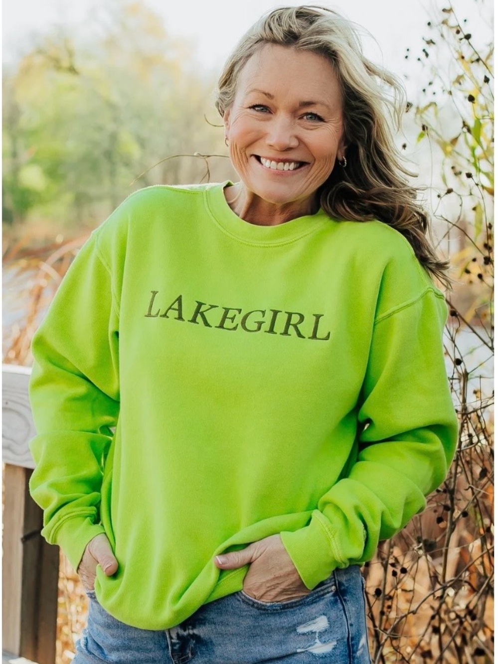 LAKEGIRL Oversized Sweatshirt In Green Apple